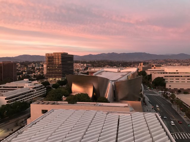 Sunset over Los Angeles Convention Center