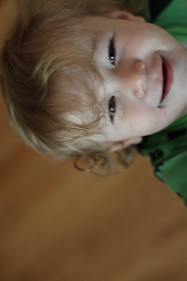Young Child's Playful Upside-Down Portrait