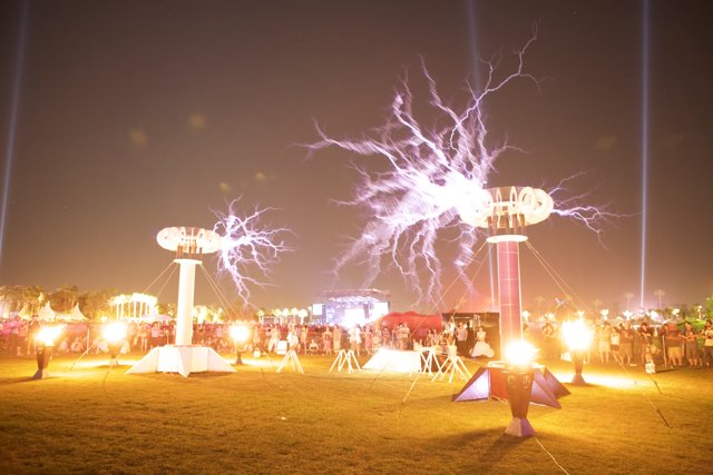 Spectacular Light Show at Coachella Music Festival