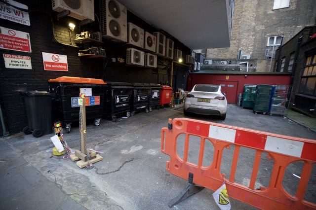 Urban Back Alley Waste Management Area in London