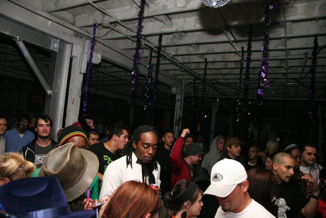Purple and Black Party Crowd
