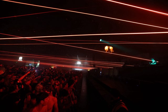 Red Laser Light Show at Wobbleland 2026 Festival