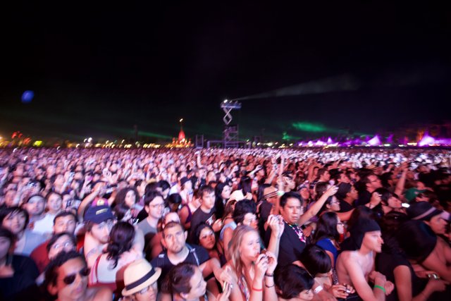 Coachella 2009: A Vibrant Crowd Under the Night Sky