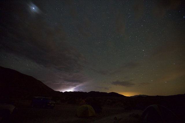 Lightning Strikes at Desert Campground