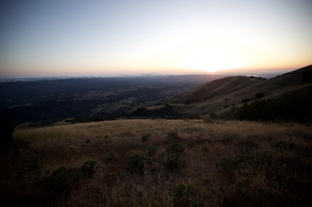 Golden Hour Fades Over Mount Diablo's Rolling Hills