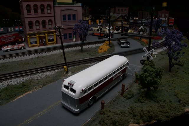 Model Bus and Train on Display