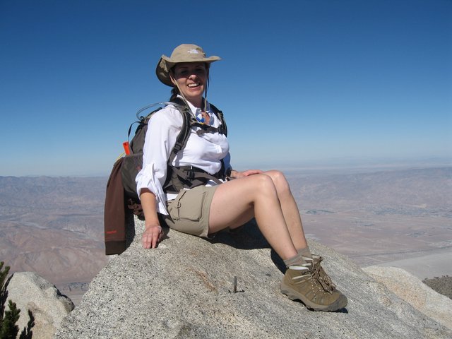 Triumphant Hiker Resting at San Jacinto Summit