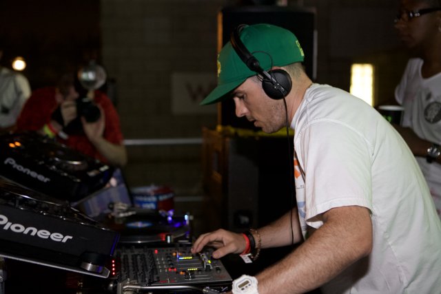 DJ Marky Rocking the Turntables with his Headphones On