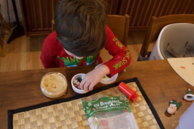 Child Enjoying Christmas Eve Elf Breakfast Activity