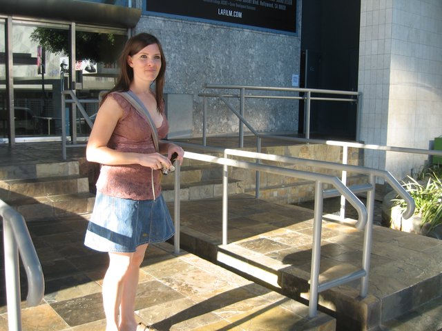 Young Woman Posing Outside LA Film School