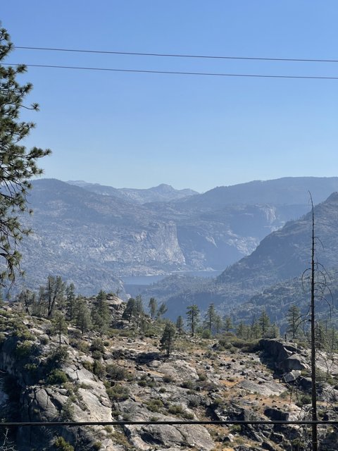 A Majestic View of the Yosemite Mountains from Hillside