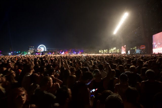 A Sea of Fans Rocking the Night Sky at Coachella