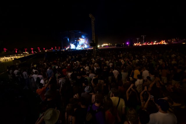 Coachella Concert Crowd Under Night Sky