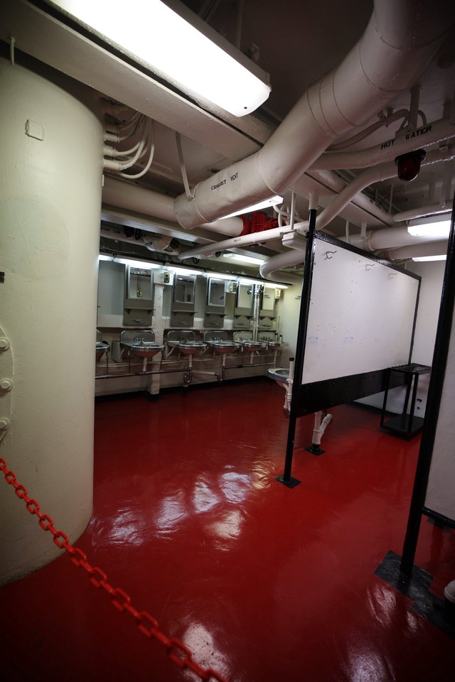 USS Hornet Naval Ship Washroom Facilities Interior