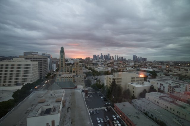 Sunset over the Los Angeles Cityscape