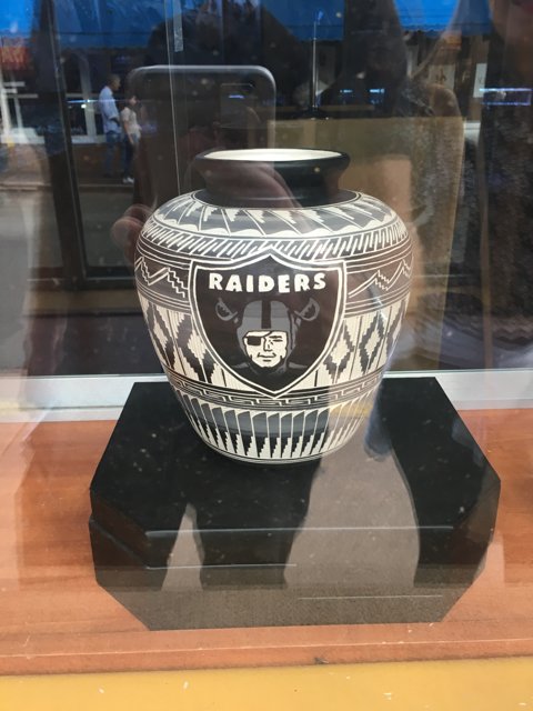 Oakland Raiders Vase on Display