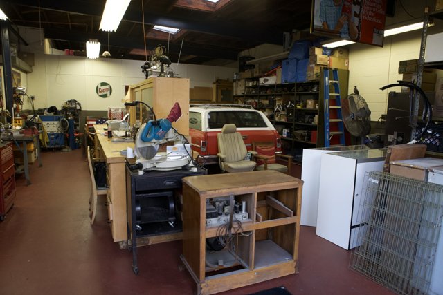 A Workshop with a Vintage Car