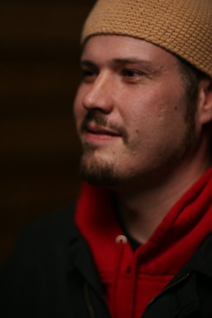 Red Hoodie Man with Beanie