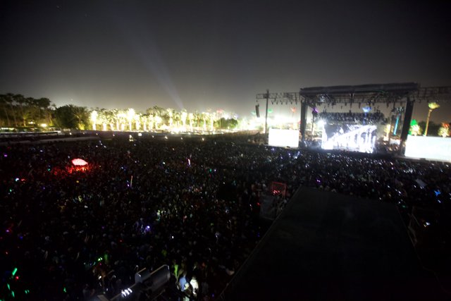 Coachella's Night Sky Lit by Thousands
