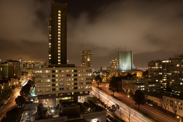 Towering Metropolis at Night