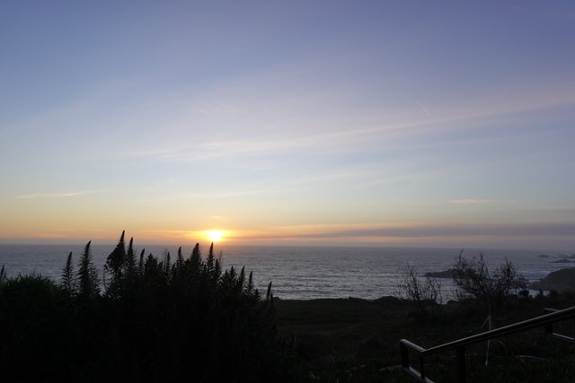 Sunset over the Ocean from Hillside