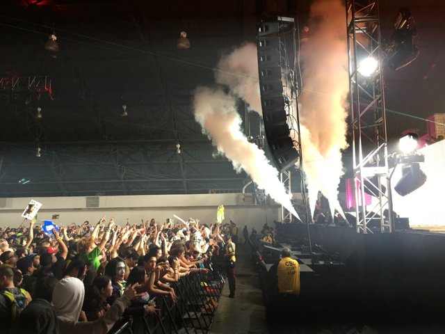 Smoke-Filled Stage at San Bernardino Concert