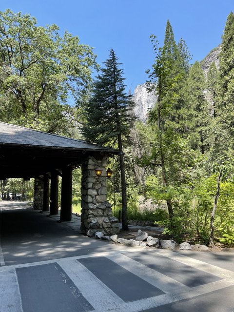 Beautiful Stone Covered Bridge in Yosemite National Park