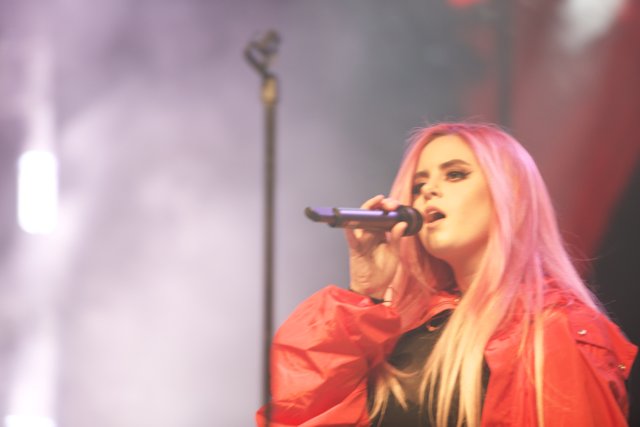 Pink-haired Singer Takes Center Stage