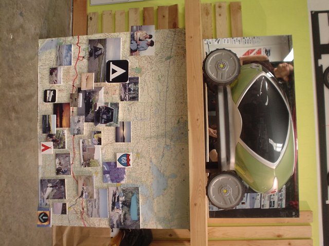 Revving up Art: Car Collage on Plywood Wall