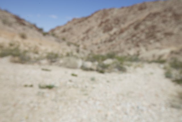 Blurred Landscape of a Desert Mountain