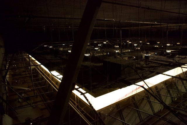 Illuminated Industrial Hangar