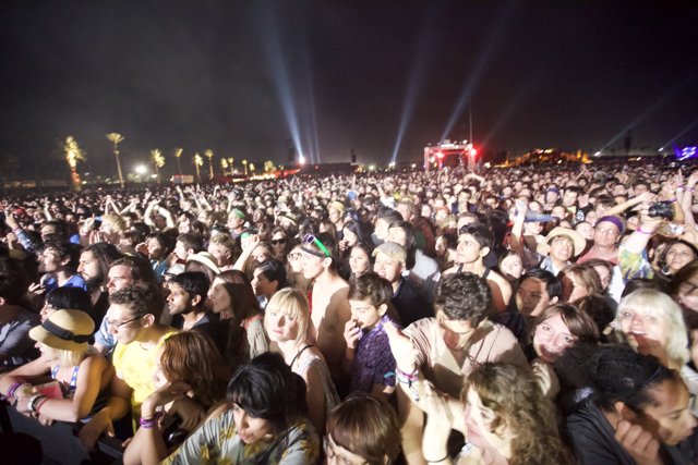 Cochella Concert Crowd at Night