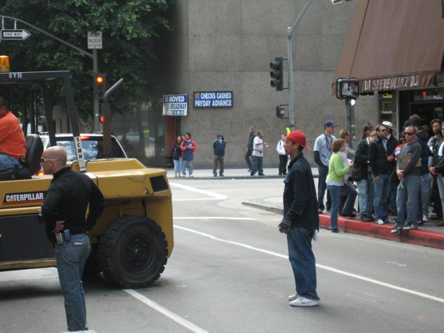 Yellow Construction Vehicle on the Roads of LA