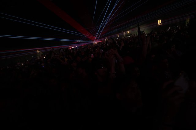 Laser Light Storm Over Wobbleland Festival Crowd