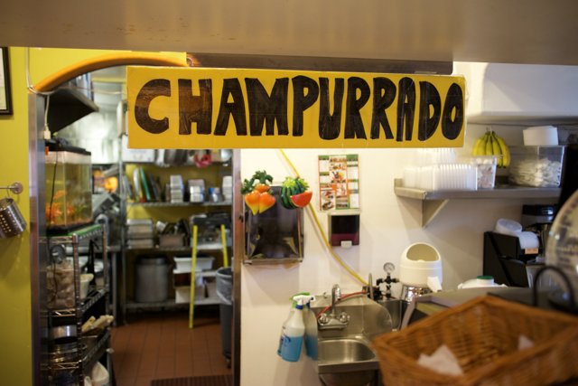 Champerro Sign in a Restaurant