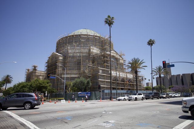 Construction of the New Temple of the LDS Church in Los Angeles