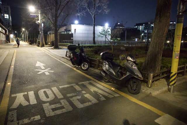 Nocturnal Serenity: Urban Motorcycle in Korea, 2024