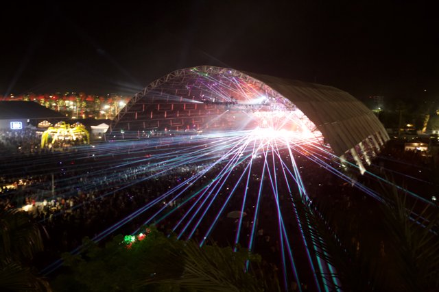 Electrifying Night Sky at Coachella Concert