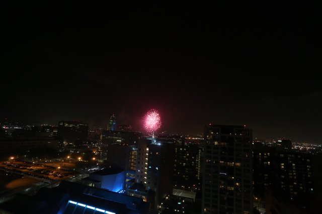 Spectacular Fireworks Display Lights Up Los Angeles Skyline