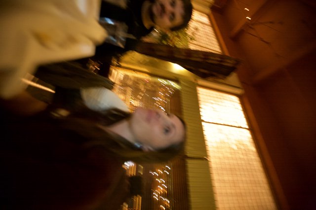 Blurred Moment at a Dimly Lit Restaurant Evening