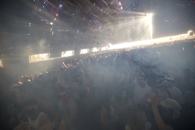 Smoke and Spotlights: A Crowd at Coachella 2016