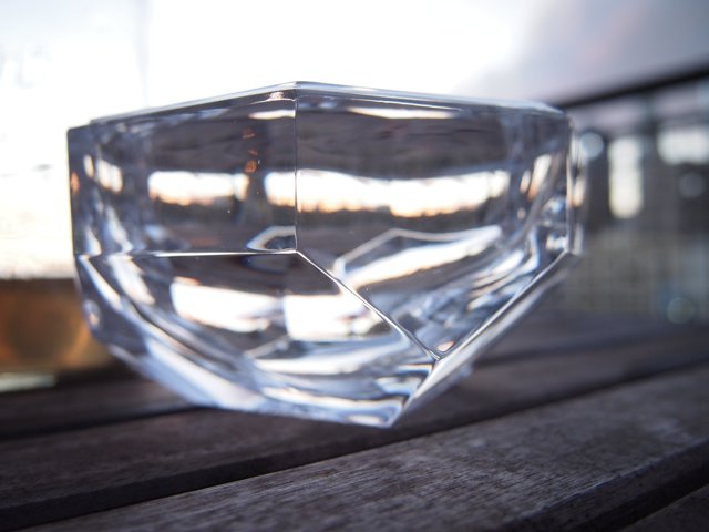 Crystal Vase on Wooden Table