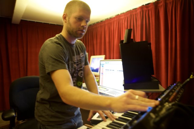 Morgan Page Producing on His Electronic Keyboard