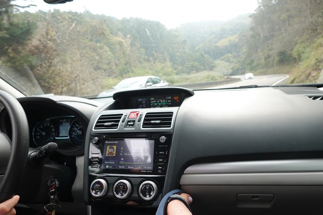 Mountain Highway Drive with Car Dashboard View