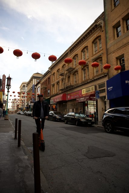 Vibrant Lantern Lit Streets of Urban Chinatown