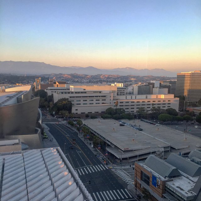 Urban sunset over Los Angeles