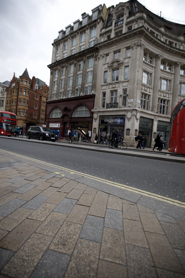 Calzedonia Corner on a Busy London Street