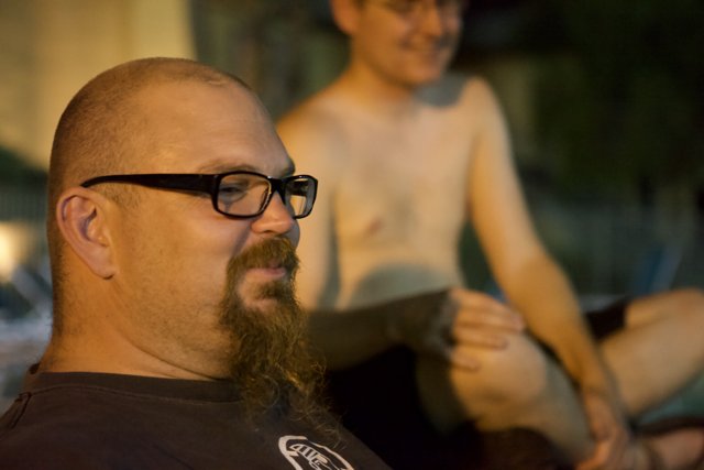 Bearded Man Relaxing in his Glasses