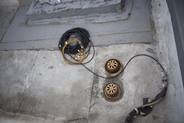 Electrical Wires and Light Fixture on the Floor