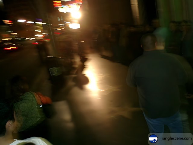 Blurred Night Life on City Streets